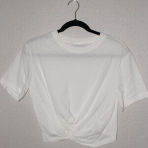 Topshop White Crop Tee